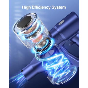 Cordless Vacuum Cleaner with Powerful 28KPA Suction and LED Display