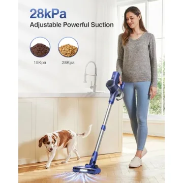 Cordless Vacuum Cleaner with Powerful 28KPA Suction and LED Display