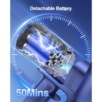 Cordless Vacuum Cleaner with Powerful 28KPA Suction and LED Display