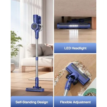 Cordless Vacuum Cleaner with Powerful 28KPA Suction and LED Display