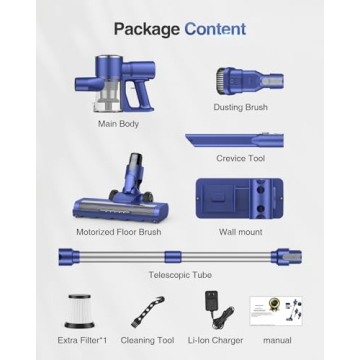 Cordless Vacuum Cleaner with Powerful 28KPA Suction and LED Display