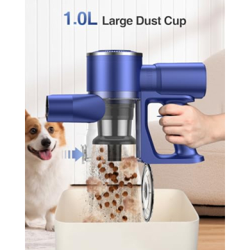 Cordless Vacuum Cleaner with Powerful 28KPA Suction and LED Display