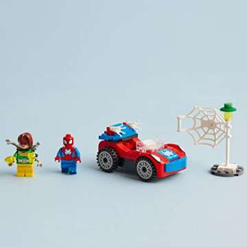 LEGO Marvel Spider-Man's Car and Doc Ock Building Set, Spidey and His Amazing Friends Buildable Toy for Kids 4 Plus Years Old with Glow in The Dark Pieces, 10789