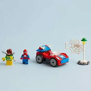 LEGO Marvel Spider-Man's Car and Doc Ock Building Set, Spidey and His Amazing Friends Buildable Toy for Kids 4 Plus Years Old with Glow in The Dark Pieces, 10789