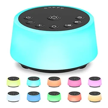 Color Noise Sound Machines with 10 Colors Night Light and 25 Soothing Sounds for Sleep