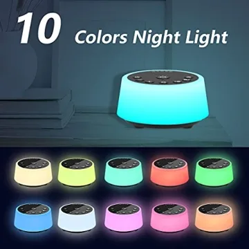 Color Noise Sound Machine with Night Light and Soothing Sounds