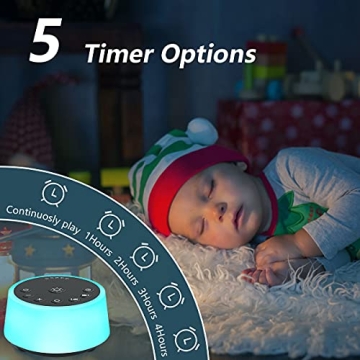 Color Noise Sound Machine with Night Light and Soothing Sounds