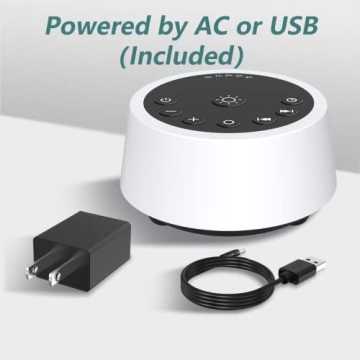 Color Noise Sound Machine with Night Light and Soothing Sounds