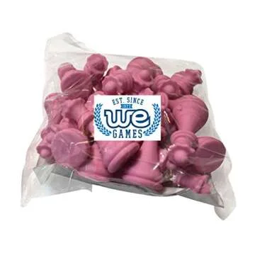 WE Games Pink Chess Queen Erasers - Chess Club Prizes & Party Favors - 25 Pack