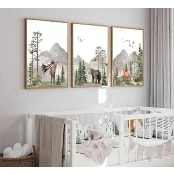 Woodland Animal Wall Art for Children's Nursery Decor