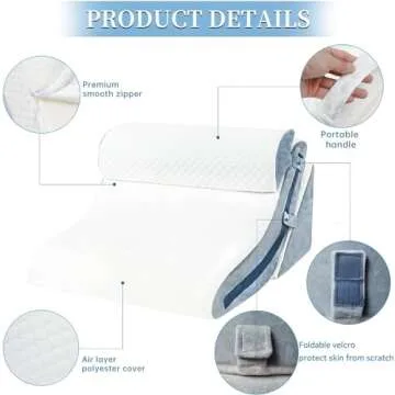 FSCGIFE Bed Wedge Pillow for Sleeping 3PCS, 20-in-1 Adjustable Memory Foam Wedge Pillow for Acid Reflux, 3-in-1 Incline Wedge Pillow for After Surgery, Snoring, Back Pain(White)