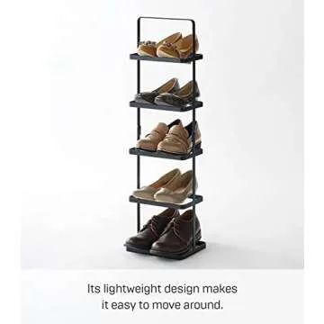 Yamazaki Home Tall Steel Shoe Rack for Stylish Storage