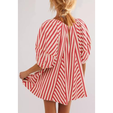 SENSERISE Womens Oversized Striped Romper for Summer Style