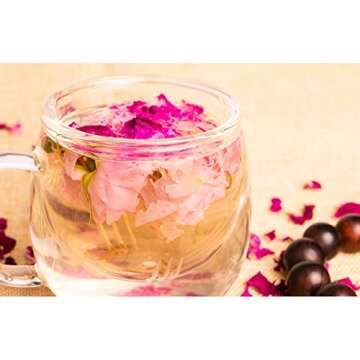 Wahdawn Organic Dried Rose Petals Culinary Grade for Flower Tea, Baking, Making Rose Water, 7oz