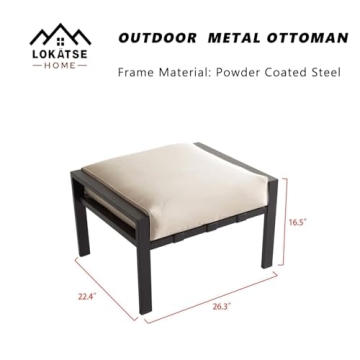 Stylish LOKATSE HOME Outdoor Ottoman with Cushioned Comfort
