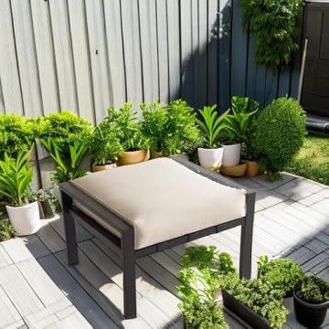 Stylish LOKATSE HOME Outdoor Ottoman with Cushioned Comfort