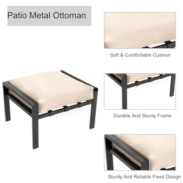 Stylish LOKATSE HOME Outdoor Ottoman with Cushioned Comfort