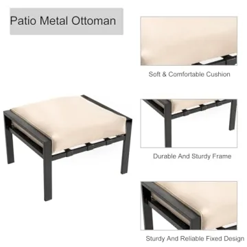 Stylish LOKATSE HOME Outdoor Ottoman with Cushioned Comfort