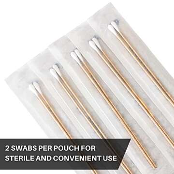 200 Sterile Cotton Tipped Applicators 6’’ - Long 6 inch Wooden Medical Cotton Tip Applicator Swabsticks with Shaft and Soft Swabs for Location Application, Cleaning, Crafts and More