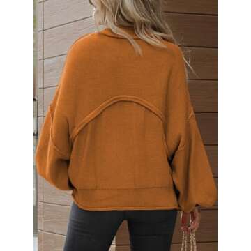 Dokotoo Halloween Sweaters for Women Fall Winter Clothes for Women 2024 Trendy Autumn Fashion Ladies Lantern Sweaters Fall Tops for Women Lightweight Crewneck Cute Soft Winter Knit Pullover Sweaters
