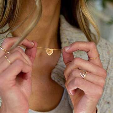 BENEIGE Gold Initial Necklaces for Women 14K Gold Plated 26 Letters Heart CZ Pendent Necklace Dainty Gold Necklaces with Love Heart Pendent Charm Necklace for Women Jewelry