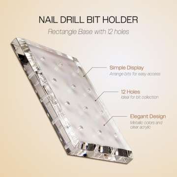 PANA Nail Drill Bit Holder Clear Acrylic Stand Display Organizer Tools for Manicure Artificial Nails...