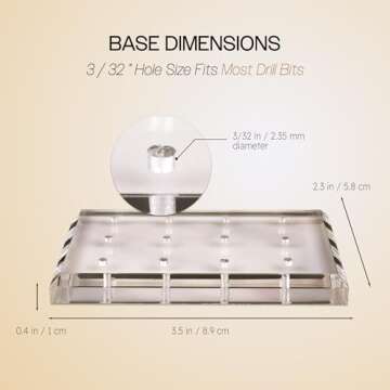 PANA Nail Drill Bit Holder Clear Acrylic Stand Display Organizer Tools for Manicure Artificial Nails Home Use or Nail Salon - 12 Holes, Rectangle (Clear)