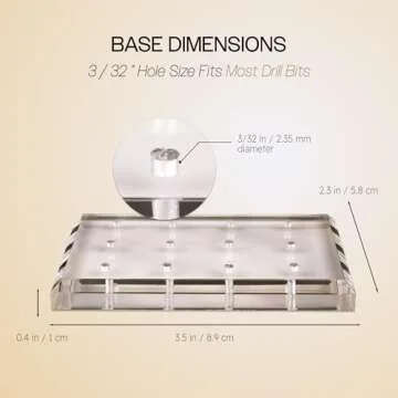 PANA Nail Drill Bit Holder Clear Acrylic Stand Display Organizer Tools for Manicure Artificial Nails Home Use or Nail Salon - 12 Holes, Rectangle (Clear)