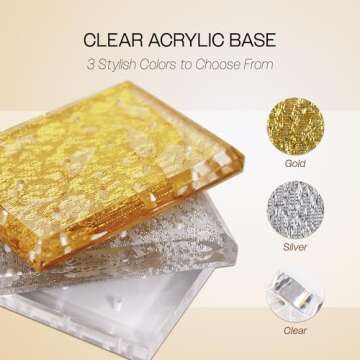 PANA Nail Drill Bit Holder Clear Acrylic Stand Display Organizer Tools for Manicure Artificial Nails Home Use or Nail Salon - 12 Holes, Rectangle (Clear)