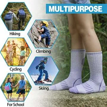 Anlisim Kids Thermal Wool Hiking Socks 4 Pairs