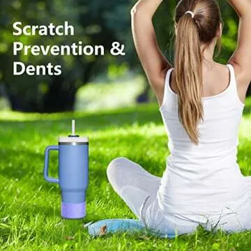 WUQID 2 Pack Bling Silicone Boot Compatible with Stanley Quencher Adventure 40oz & Stanley IceFlow 20oz 30oz, Reduces Dents Protective Silicone Water Bottle Bottom Cover Sleeve