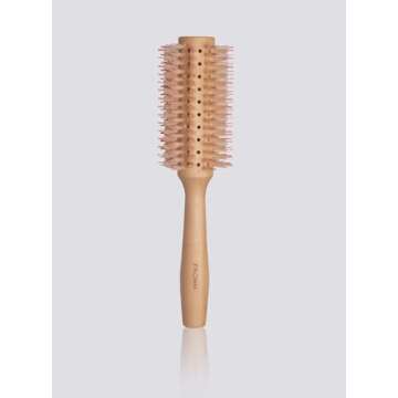 Fromm Mission Sleek Vented Round Boar Brush for Smooth, Lustrous Blowouts Even on Frizz-Prone Hair | Roller Hairbrush with Natural Boar for Anti-static Styling, Smoothing, Straightening and Shine