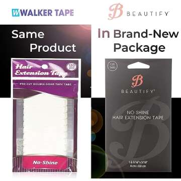Beautify No Shine Double Sided Hair Extension Tape Tabs - 120 Tabs per Pack