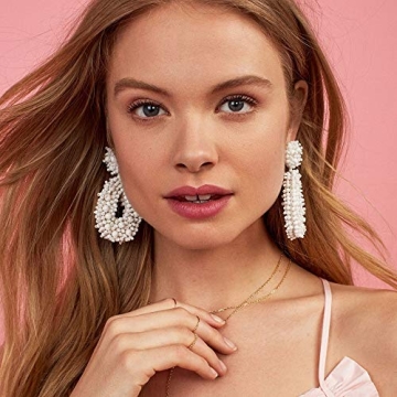 Bohemian Beaded Teardrop Dangle Earrings for Women