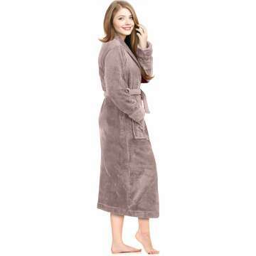 Cozy NY Threads Women’s Plush Fleece Bathrobe