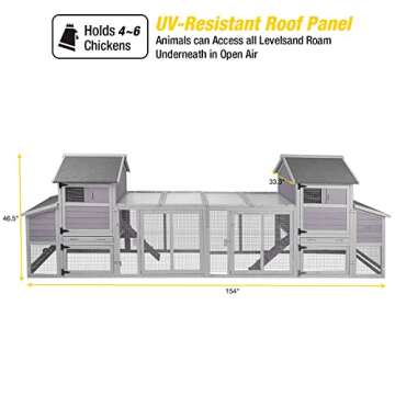 Spacious Chicken Coop with Two Houses and Playing Run