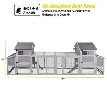 Spacious Chicken Coop with Two Houses and Playing Run