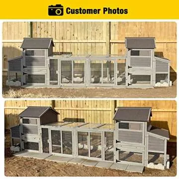 Spacious Chicken Coop with Two Houses and Playing Run