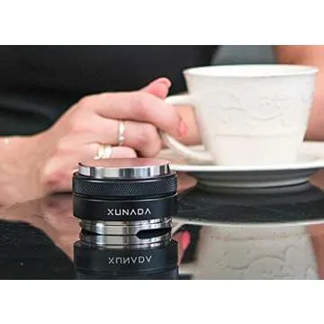 X XUNADA 53.3mm Coffee Distributor & Tamper, Works with all 54mm Portafilters, Espresso Hand Tampers, 2-in-1 Adjustable Espresso Distribution Leveler & Tamping Tool