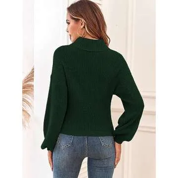 ZAFUL Cropped Turtleneck Sweater for Women - Stylish & Soft