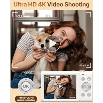 4K Vlogging Camera with 48MP & 16X Zoom for Beginners