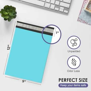 Teal Poly Mailers 9x12 Inch | Strong Adhesive Self-Seal mailer Bags | Tamper, Tear, Water Resistant ...