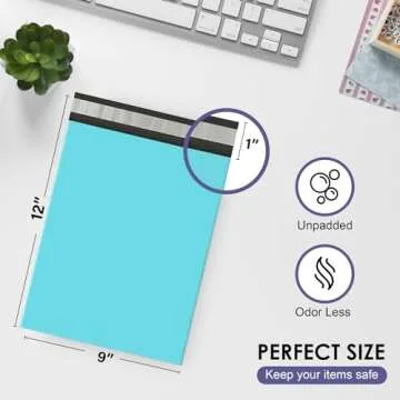 Teal Poly Mailers 9x12 Inch | Strong Adhesive Self-Seal mailer Bags | Tamper, Tear, Water Resistant ...