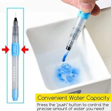 MEEDEN 6 Piece Refillable Water Color Brush Pen Set,Watercolor Paint Pens for Painting Markers,Watercolor Brushes Professional, Water Color Pen