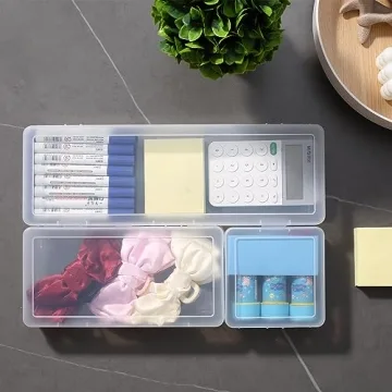 Clear Stackable Storage Boxes for Crafts Toys Organization