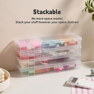 Clear Stackable Storage Boxes for Crafts Toys Organization
