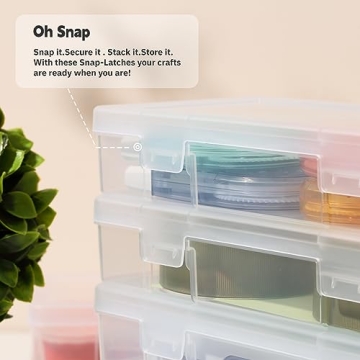 Clear Stackable Storage Boxes for Crafts Toys Organization