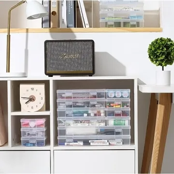 Clear Stackable Storage Boxes for Crafts Toys Organization