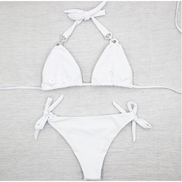 YAUASOPA Women Shiny Diamond Bikini Set Stylish Swimwear