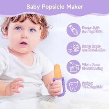 Morlike Baby Tiny Pops, 100% Silicone Popsicle Mold for Infants 4 Months +, Breastmilk Ice Pop Molds...